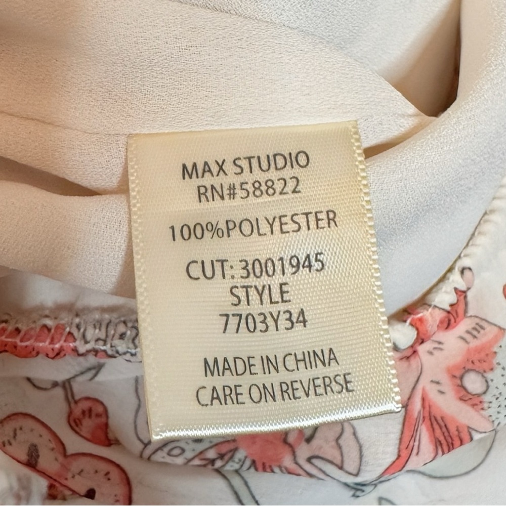Max Studio XS Red Pink Ivory‎ Butterfly Kimono Blouse. - Picture 6 of 6